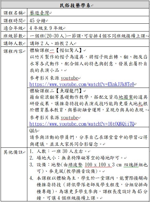 民俗技藝學系-藝遊臺灣